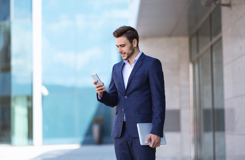 Businessman using smartphone