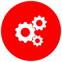 Gear icon symbolising predictive maintenance and process optimisation