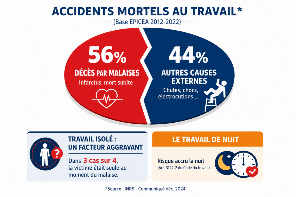 Travailleurs isolés, accidents mortels au travail et malaises des travailleurs isolés